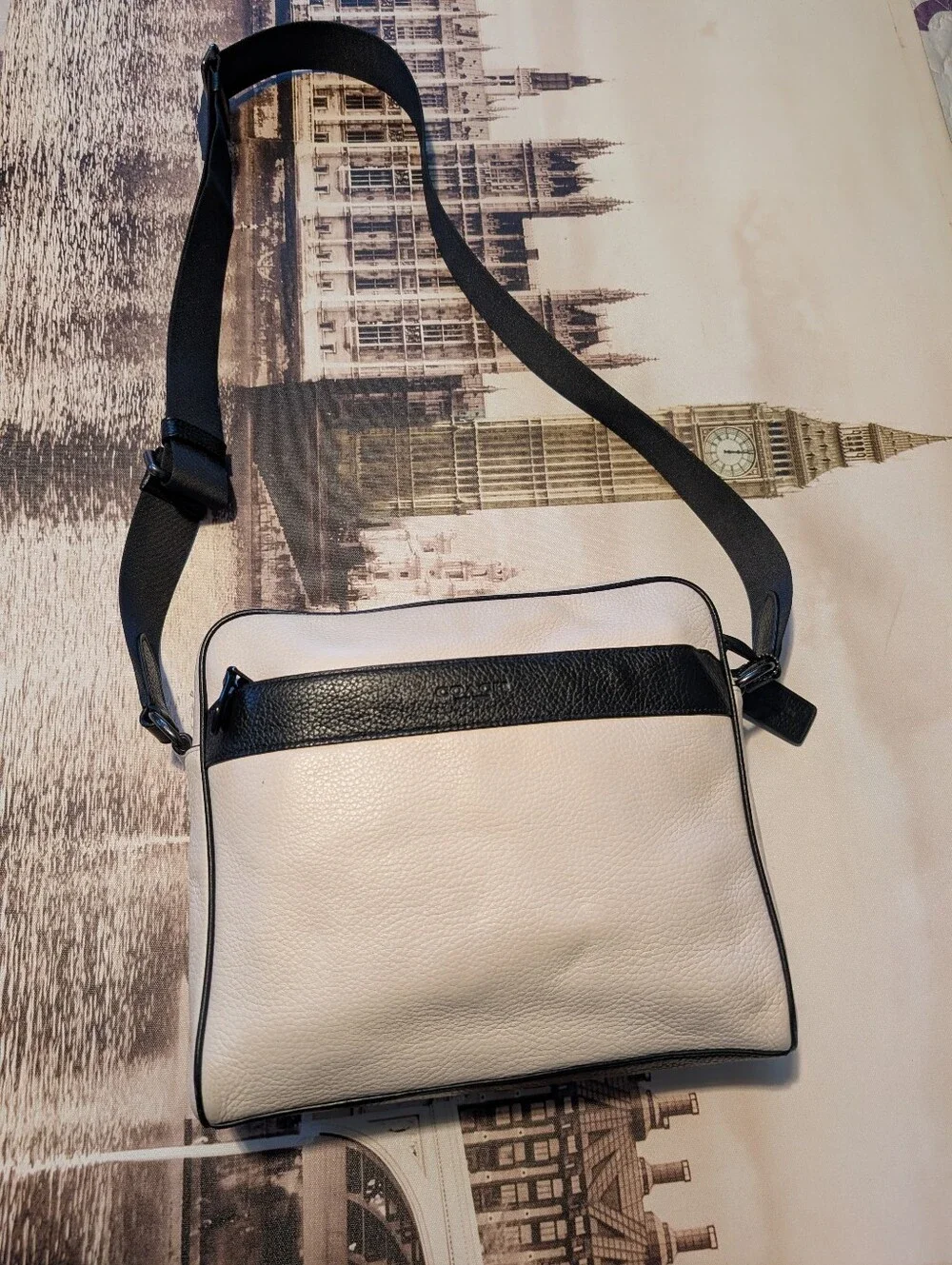 Coach Authentic Charles Camera Color Block Chalk Crossbody/Shoulder Unisex Bag